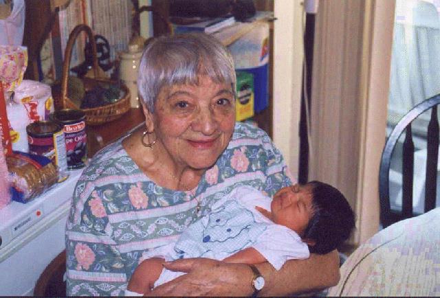 Anthony & Great-Grandmom Mary - Sep 1998