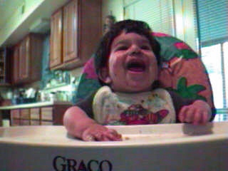 Happy Ant in his high-chair April 99